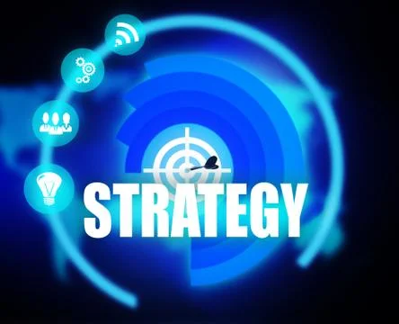 Retail strategy plan graphic solution internet background Stock Illustration