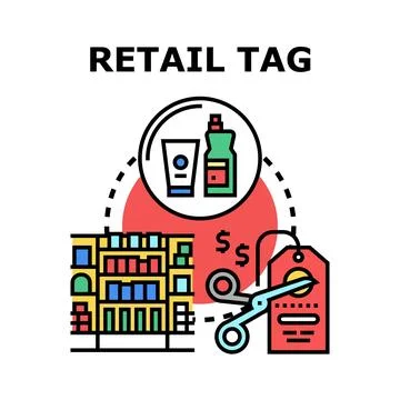 Retail tag concept icon vector illustration Ilustración de archivo