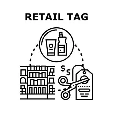 Retail tag concept icon vector illustration Ilustración de archivo