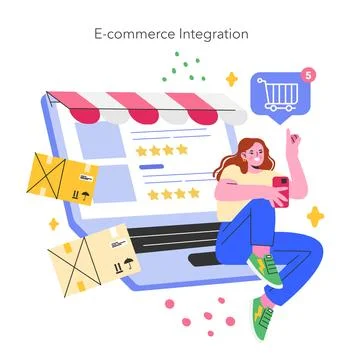 Retail Tech. Flat Vector Illustration 스톡 일러스트