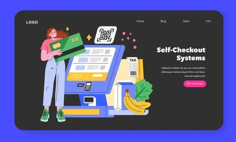 Retail Tech. Flat Vector Illustration Stock Illustration