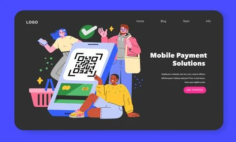 Retail Tech. Flat Vector Illustration Stock Illustration