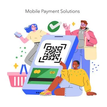 Retail Tech. Flat Vector Illustration Stock Illustration