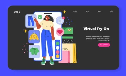 Retail Tech. Flat Vector Illustration 스톡 일러스트
