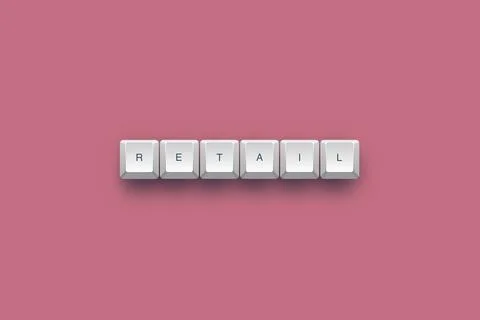 Retail text on a 3d keyboard button with shadow concept series Stock Illustration