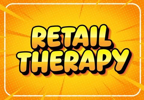 Retail therapy concept with bold comic typography Stock Illustration