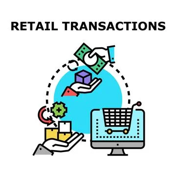 Retail transactions vector concept for shopping and commerce Stock Illustration
