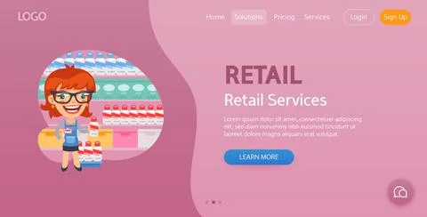Retail Website Template Stock Illustration
