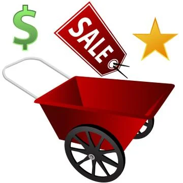 Retail wheel barrow Stock Illustration