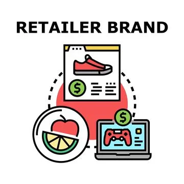 Retailer brand developing multi channel selling strategy Stock-Illustration