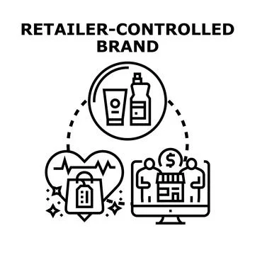 Retailer controlled brand concept development strategy Stock Illustration
