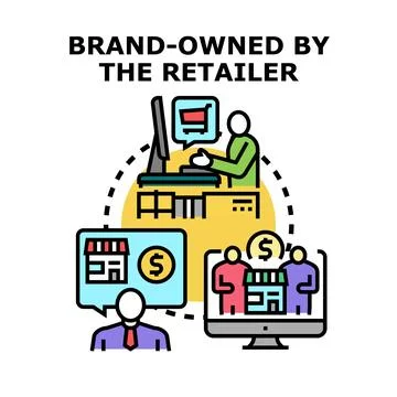 Retailer developing private label brand strategy Stock-Illustration