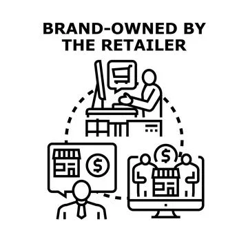 Retailer developing private label brand strategy Stock-Illustration