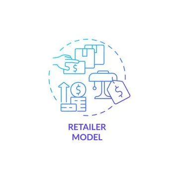 Retailer model blue gradient concept icon Stock Illustration