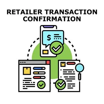 Retailer transaction confirmation concept vector illustration Stock Illustration