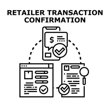 Retailer transaction confirmation concept vector illustration Stock Illustration