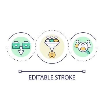 Retain employees during merger loop concept icon Stock Illustration