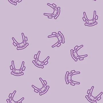 Retainer orthodontist line vector seamless pattern Stock Illustration