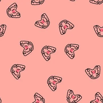 Retainer orthodontist vector seamless pattern Stock Illustration