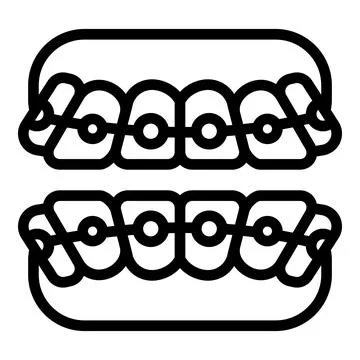Retainer teeth braces icon, outline style Stock Illustration