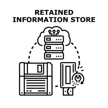 Retaining digital information on various data storage devices Stock Illustration