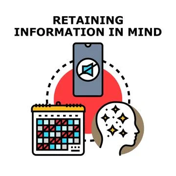 Retaining information in mind concept vector illustration Stock Illustration