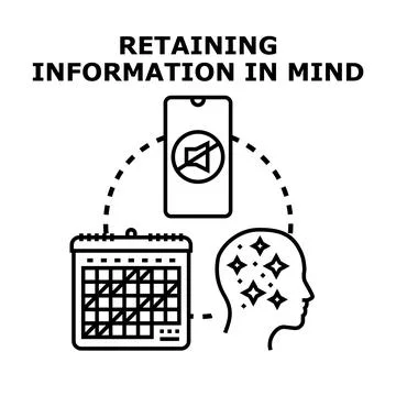 Retaining information in mind concept vector illustration イラスト素材