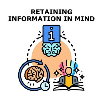 Retaining information in mind vector illustration concept イラスト素材