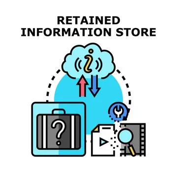 Retaining information store data management concept vector Stock Illustration