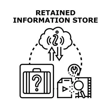 Retaining information store data management concept vector イラスト素材