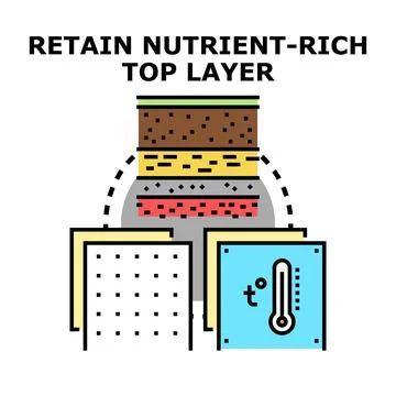 Retaining nutrient rich top layer for soil health protection Stock Illustration