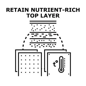 Retaining nutrient rich top layer for soil health protection Stock Illustration