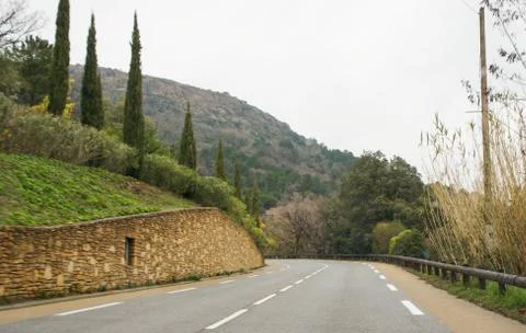 The retaining stone wall. Stock Photos