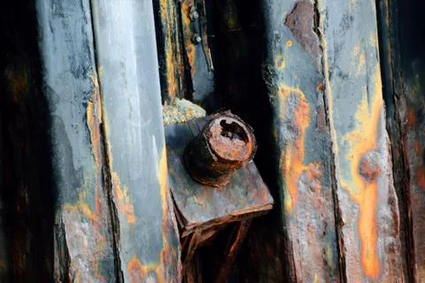 Retaining wall anchor head Foto stock