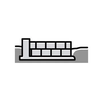 Retaining wall and building foundation engineering illustration Stock Illustration
