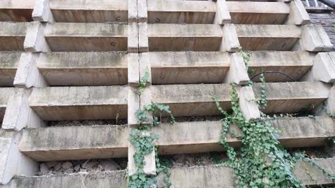 Retaining wall concrete Foto stock