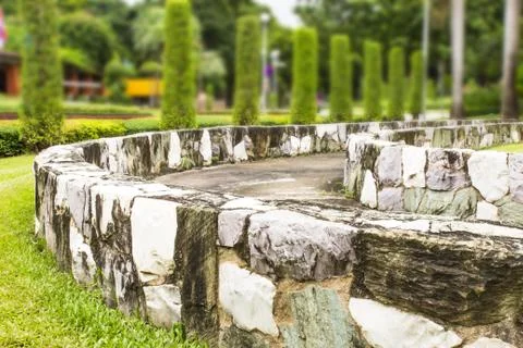 Retaining wall  in garden. Foto stock