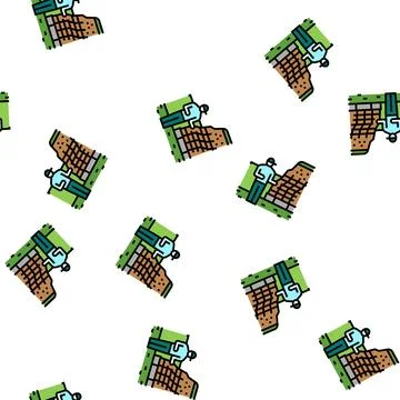 Retaining wall installation repair vector seamless pattern Stock Illustration