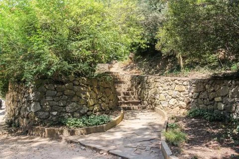 Retaining walls made of stone. Stock Photos