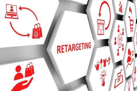 RETARGETING concept cell background 3d illustration Stock Illustration