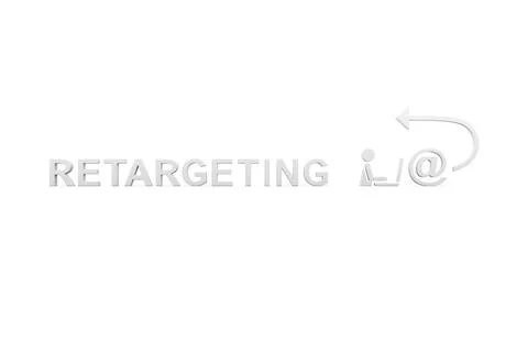 RETARGETING concept white background 3d render illustration Stock Illustration