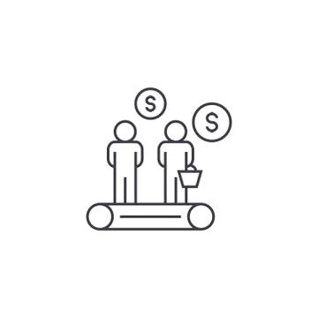 Retargeting vector line icon, sign, illustration on background, editable strokes Stock Illustration