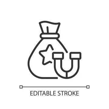 Retention bonus pixel perfect linear icon Stock Illustration