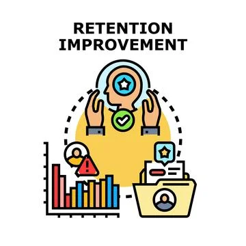 Retention improvement strategy boosting client loyalty Stock Illustration