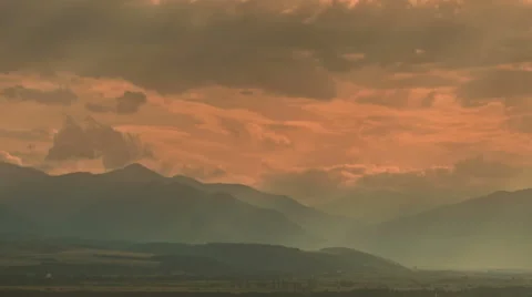 Retezat mountains Raul mare valley sunset HD Video stock 42997655