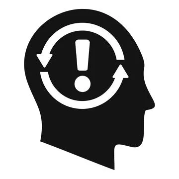 Rethink brain mind icon simple vector. Idea plan problem 스톡 일러스트