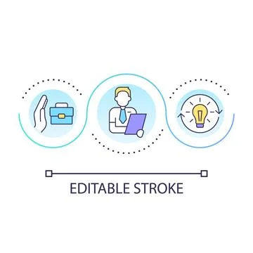 Rethink hiring process loop concept icon Stock Illustration