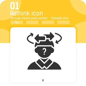 Rethink vector icon with flat style isolated on white background. Vector icon イラスト素材