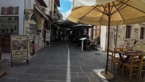 Rethymno (Crete), Greece - September 19, 2025 - candid shot of the Old Town Stock Footage 321547553