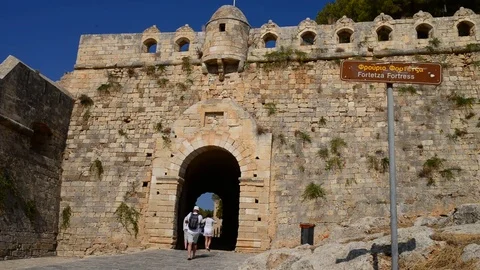 Rethymno Fortezza fortress main gate Stock Footage 72170705